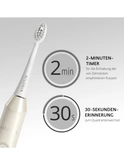 Ailoria Zahn & Mundpflege<SHINE BRIGHT USB-Schallzahnbürste in weiß