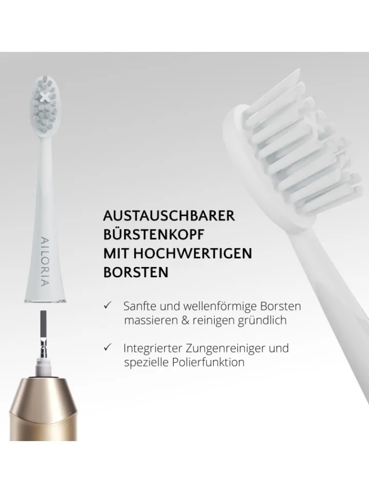 Ailoria Zahn & Mundpflege<SHINE BRIGHT USB-Schallzahnbürste in gold
