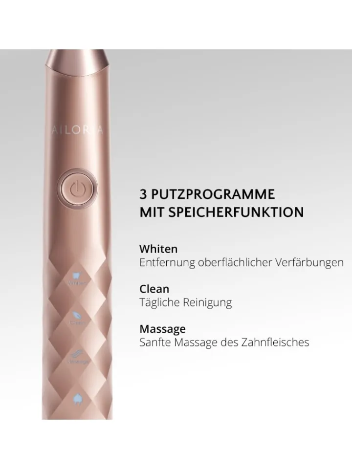 Ailoria Zahn & Mundpflege<SHINE BRIGHT USB-Schallzahnbürste Limited Edition in roségold