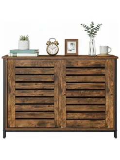 Songmics Regale & Schränke<Sideboard in Braun - (B)100 x (H)70 x (T)35 cm