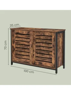 Songmics Regale & Schränke<Sideboard in Braun - (B)100 x (H)70 x (T)35 cm