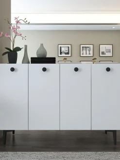Evila Regale & Schränke<Sideboard in Weiß - (B)120 cm - (H)80 cm - (T)29,6 cm