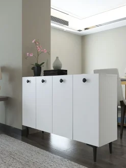 Evila Regale & Schränke<Sideboard in Weiß - (B)120 cm - (H)80 cm - (T)29,6 cm