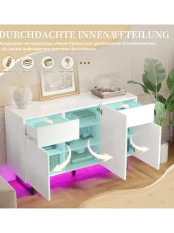 ABRIHOME Regale & Schränke<Sideboard mit großem Stauraum, Schubladen & Türen