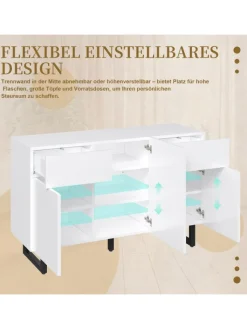 ABRIHOME Regale & Schränke<Sideboard mit großem Stauraum, Schubladen & Türen