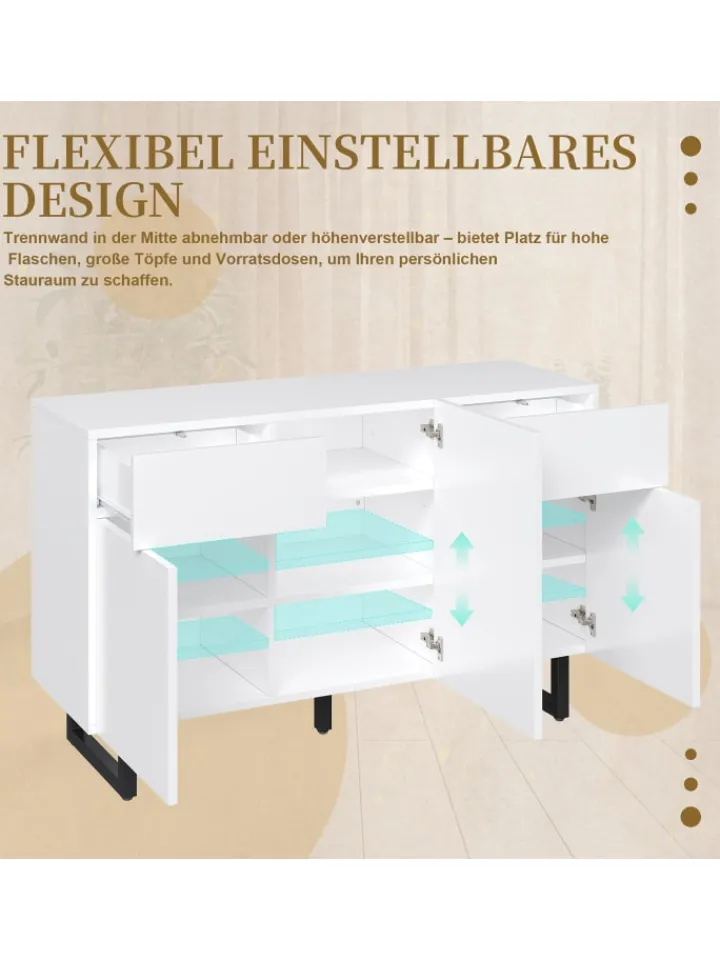 ABRIHOME Regale & Schränke<Sideboard mit großem Stauraum, Schubladen & Türen