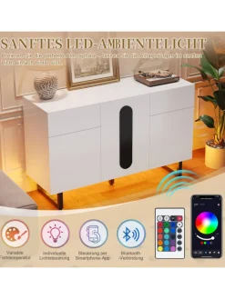 ABRIHOME Regale & Schränke<Sideboard mit großem Stauraum, Schubladen & Türen