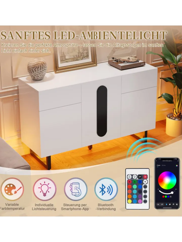 ABRIHOME Regale & Schränke<Sideboard mit großem Stauraum, Schubladen & Türen