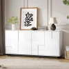 ABRIHOME Regale & Schränke<Sideboard mit Push-to-Open & Kippschutz