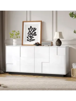 ABRIHOME Regale & Schränke<Sideboard mit Push-to-Open & Kippschutz