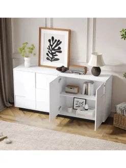 ABRIHOME Regale & Schränke<Sideboard mit Push-to-Open & Kippschutz