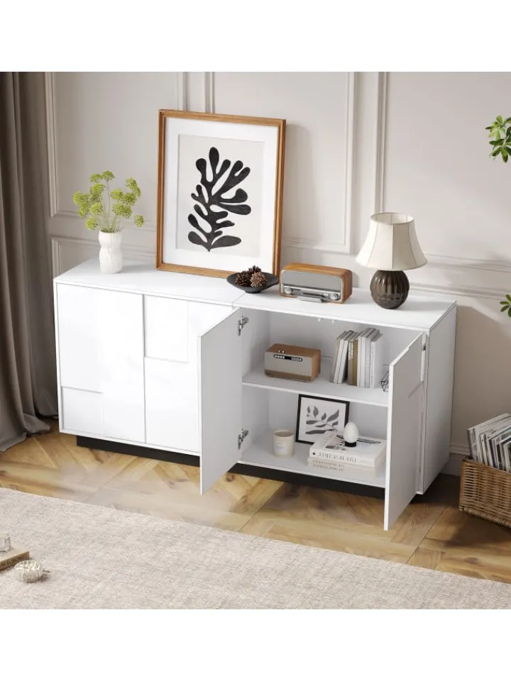 ABRIHOME Regale & Schränke<Sideboard mit Push-to-Open & Kippschutz