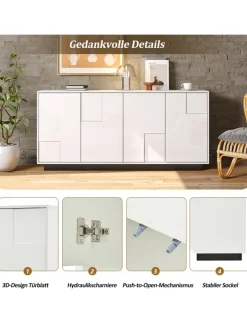 ABRIHOME Regale & Schränke<Sideboard mit Push-to-Open & Kippschutz