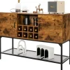 COSTWAY Regale & Schränke<Sideboard mit Weinregal 120cm in Braun