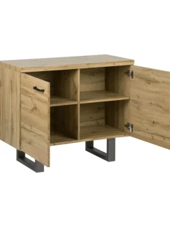 Beliani Regale & Schränke<Sideboard TIMBER in Braun/Grau - (W) 94 x (H) 79 x (L) 42 cm