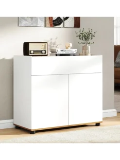 COSTWAY Regale & Schränke<Sideboard 80x35x70 cm in Weiß