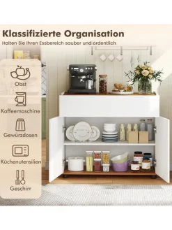 COSTWAY Regale & Schränke<Sideboard 80x35x70 cm in Weiß