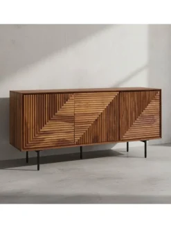 KADIMA DESIGN Regale & Schränke<Sideboard 148x72x40 cm Massivholz / Metall Anrichte, Kommode