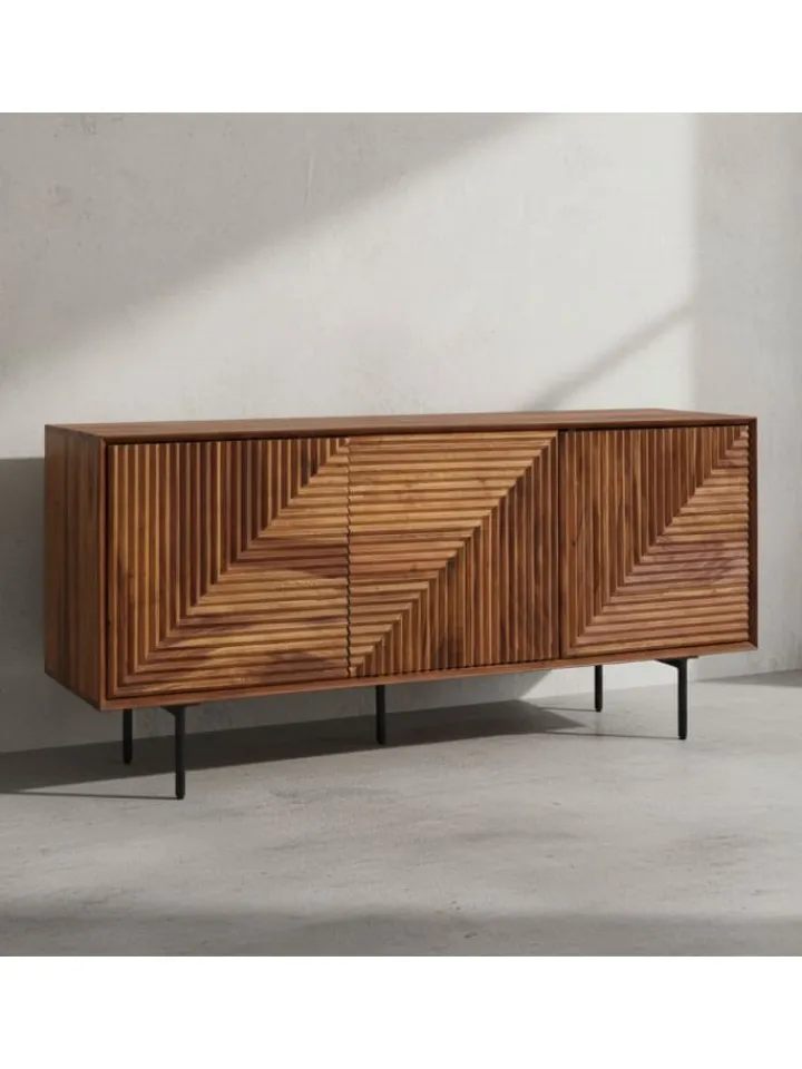 KADIMA DESIGN Regale & Schränke<Sideboard 148x72x40 cm Massivholz / Metall Anrichte, Kommode