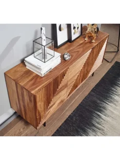 KADIMA DESIGN Regale & Schränke<Sideboard 148x72x40 cm Massivholz / Metall Anrichte, Kommode