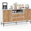 COSTWAY Regale & Schränke<Sideboard 150x45x74cm in Weiß