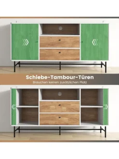 COSTWAY Regale & Schränke<Sideboard 150x45x74cm in Weiß