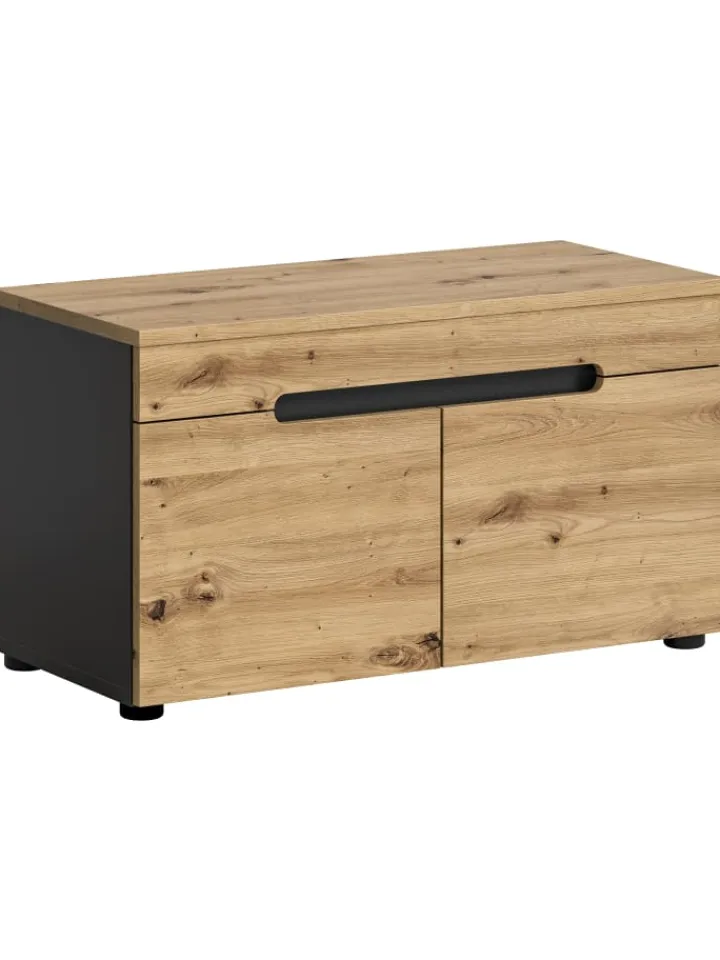 xonox.home Garderoben<Sitzbank (B/H/T: 80x45x37 cm) in Basalt grau und Artisan Nachbildung