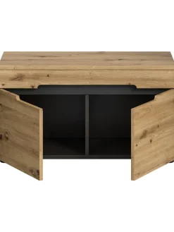 xonox.home Garderoben<Sitzbank (B/H/T: 80x45x37 cm) in Basalt grau und Artisan Nachbildung