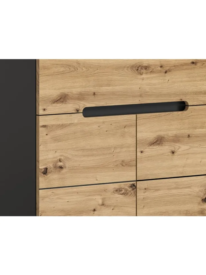 xonox.home Garderoben<Sitzbank (B/H/T: 80x45x37 cm) in Basalt grau und Artisan Nachbildung
