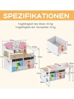 COSTWAY Möbel-Sets<Sitzgruppe 3 in1 in Weiß