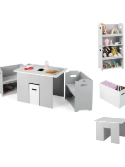 COSTWAY Möbel-Sets<Sitzgruppe 3 tlg. Set in Grau