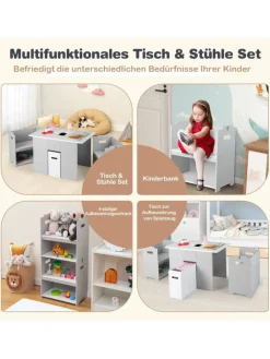 COSTWAY Möbel-Sets<Sitzgruppe 3 tlg. Set in Grau