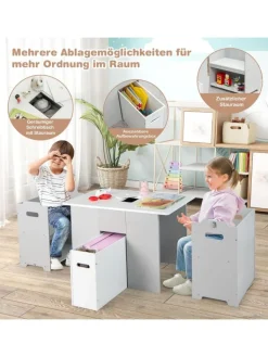 COSTWAY Möbel-Sets<Sitzgruppe 3 tlg. Set in Grau