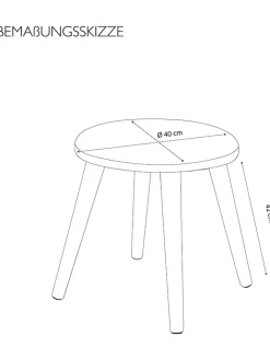 Echtwerk Sitzmöbel<Sitzhocker "Skandi" in Grau - (H)42 x Ø 40 cm