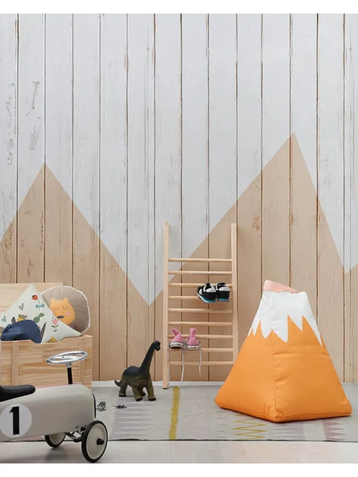 The Wild Hug Kindermöbel|Sitzmöbel<Sitzsack "Mountain" in Orange/ Weiß - (B)50 x (H)60 x (T)50 cm