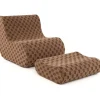 COSTWAY Sitzmöbel<Sitzsack Sessel mit Hocker in Braun