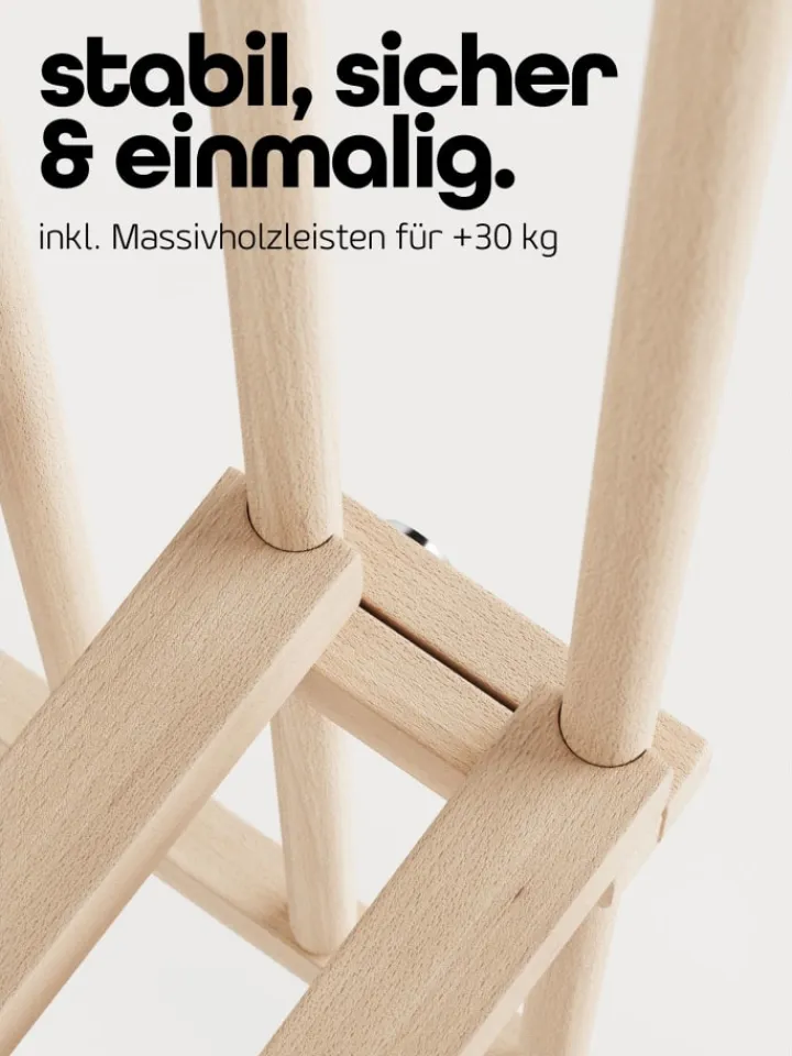 Sämann Babymöbel<Laufgitter mit Lattenrost & Schlupfsprossen - natur - Premium Kollektion