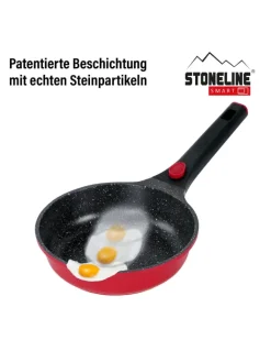 Stoneline Kochgeschirr<SMART Pfannen-Set 3-teilig, abnehmbarer Griff in Rubin rot