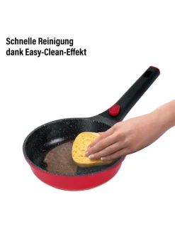 Stoneline Kochgeschirr<SMART Pfannen-Set 3-teilig, abnehmbarer Griff in Rubin rot