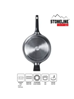 Stoneline Kochgeschirr<SMART Schmorpfanne 28 cm, abnehmbarer Griff | mit Deckel in Anthrazit