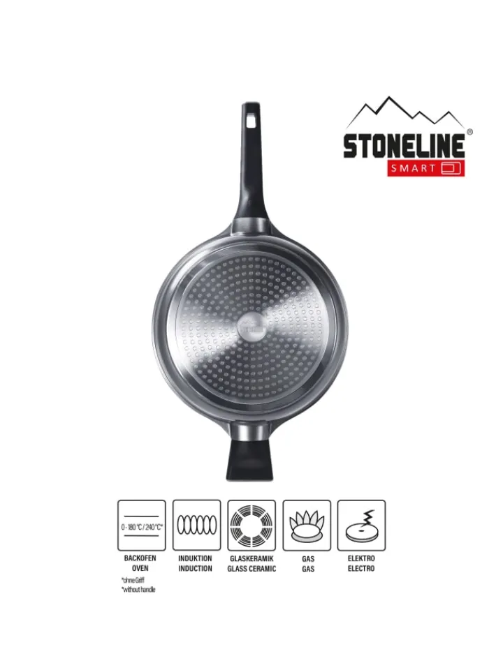 Stoneline Kochgeschirr<SMART Schmorpfanne 28 cm, abnehmbarer Griff | mit Deckel in Anthrazit
