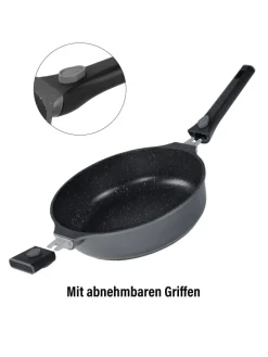 Stoneline Kochgeschirr<SMART Schmorpfanne 28 cm, abnehmbarer Griff | mit Deckel in Anthrazit