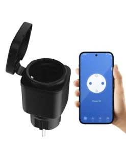 XCOAST Smarthome & Wetterstationen<Smart WLAN Aussensteckdose in Schwarz