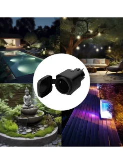 XCOAST Smarthome & Wetterstationen<Smart WLAN Aussensteckdose in Schwarz