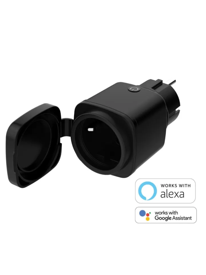 XCOAST Smarthome & Wetterstationen<Smart WLAN Aussensteckdose in Schwarz