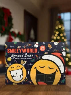 Smiley World Adventskalender<Smileyworld Socken Adventskalender mit 12 Paar kurz und lang in Mehrfarbig