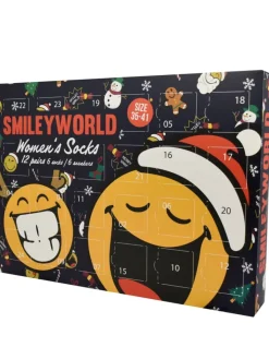 Smiley World Adventskalender<Smileyworld Socken Adventskalender mit 12 Paar kurz und lang in Mehrfarbig