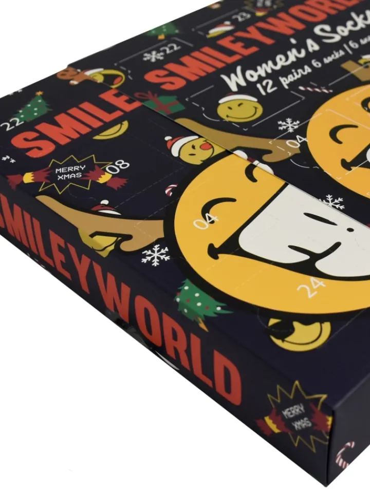Smiley World Adventskalender<Smileyworld Socken Adventskalender mit 12 Paar kurz und lang in Mehrfarbig