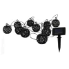 näve Außenbeleuchtung|Außenleuchten<Solar-Kugellicherkette "Fogo" in Schwarz - (L)48,5 cm