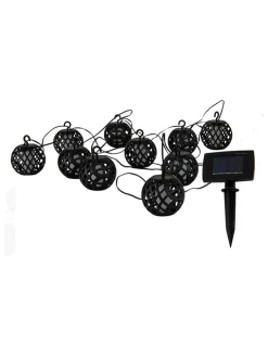 näve Außenbeleuchtung|Außenleuchten<Solar-Kugellicherkette "Fogo" in Schwarz - (L)48,5 cm